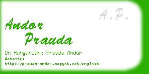 andor prauda business card